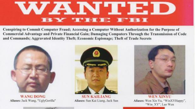 O Departamento de Justiça dos EUA determinou a prisão de cinco hackers militares chineses