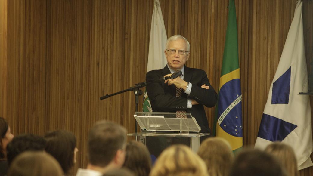 James Heckman durante seminário na Fundação Getúlio Vargas, no Rio de Janeiro