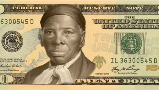 Concepção de como pode ficar a nota de US$ 20 com a imagem de Harriet Tubman