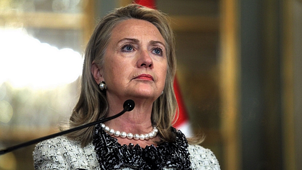 A secretária de Estado dos EUA, Hillary Clinton, durante visita a Lima, no Peru