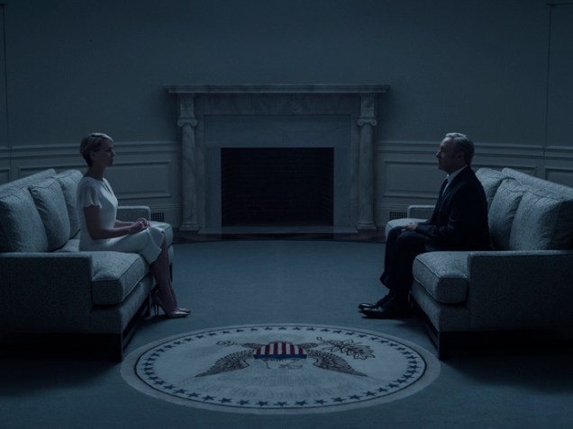 Claire (Robin Wright) e Frank Underwood (Kevin Spacey) na quarta temporada de House of Cards