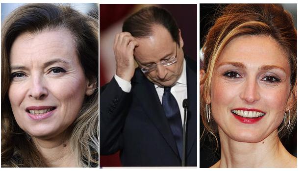 Relacionamento entre Hollande e Valérie Trierweiler (esqueda) chega ao fim depois de terem surgido rumores de que o presidente tem um caso com Julie Gayet (direita)