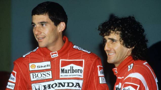 Ayrton Senna e Alain Prost, companheiros de equipe na McLaren