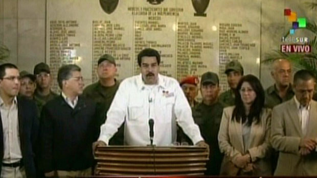 Vice-presidente venezuelano Nicolás Maduro, anuncia a morte de Hugo Chávez