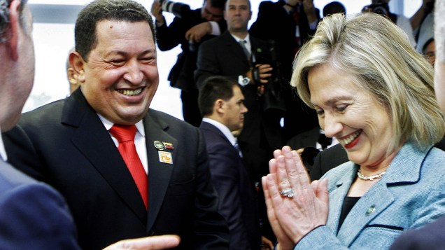 Hugo Chávez e Hillary Clinton