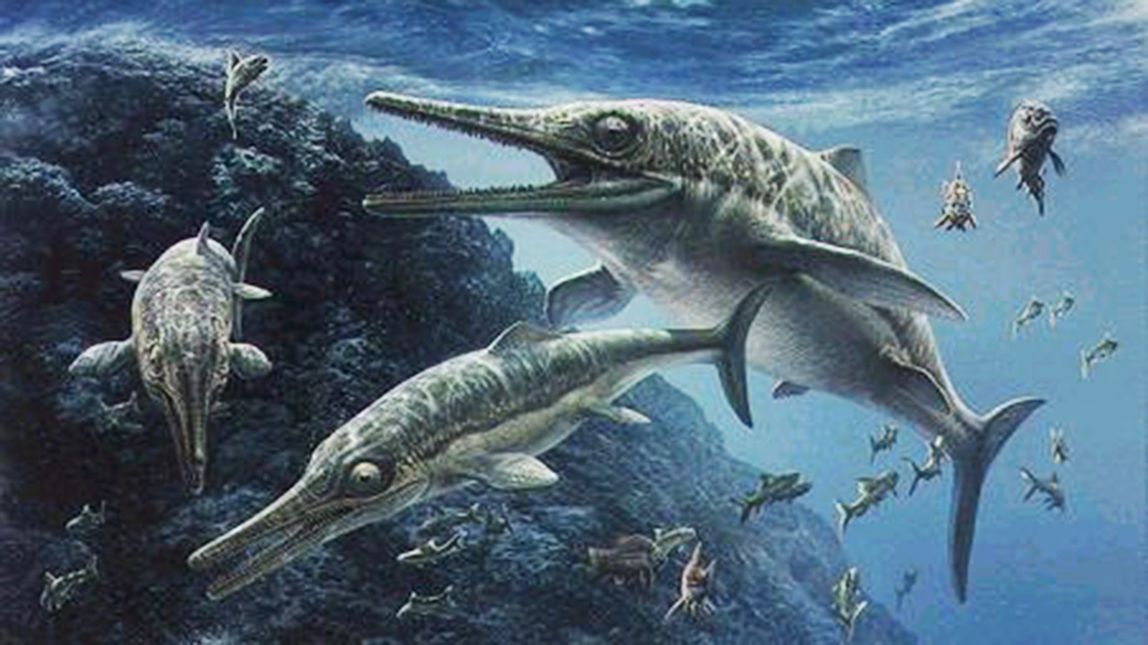 Ictiossauro, réptil marinho que viveu no período dos dinossauros