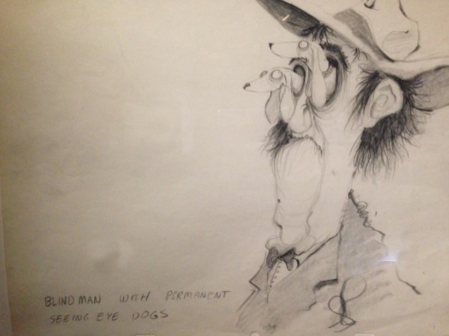 Ilustração feita por Tim Burton exibida na mostra do MIS