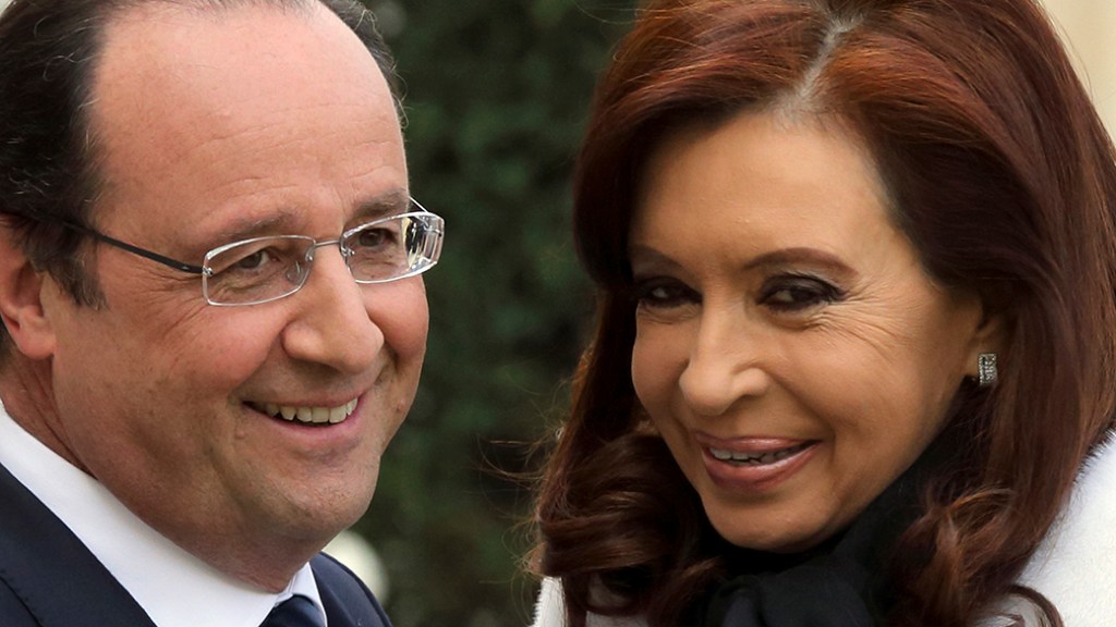 O presidente francês, François Hollande, recebe Cristina Kirchner em Paris