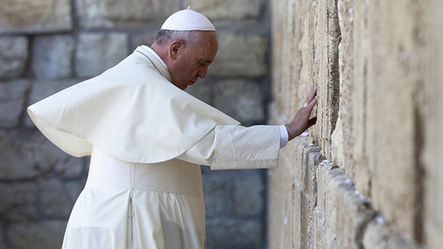 Papa Francisco no Muro das Lamentações, na Cidade Velha de Jerusalém