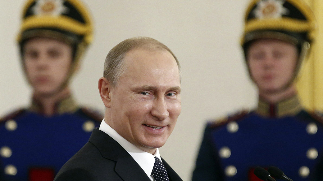 O presidente russo Vladimir Putin durante uma cerimônia de premiação em Moscou