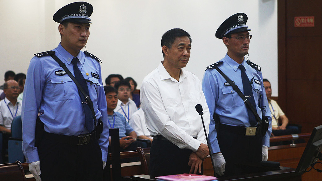 Bo Xilai durante julgamento, em agosto