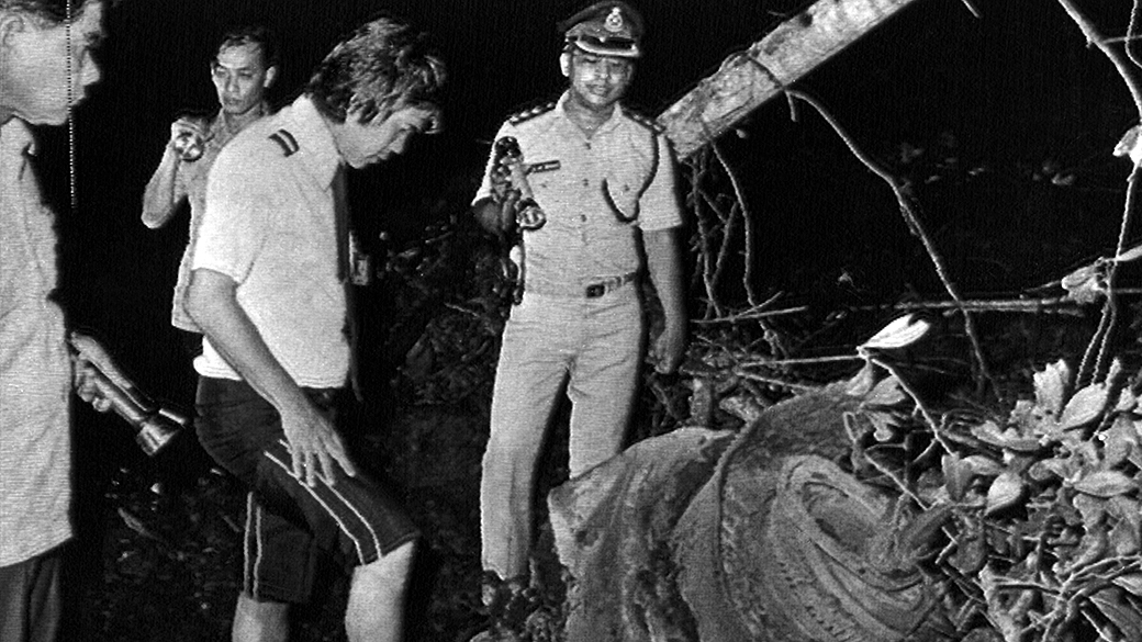 Um dos motores do avião da Malaysia Airlines MH653 que caiu depois de um suposto sequestro em dezembro de 1977