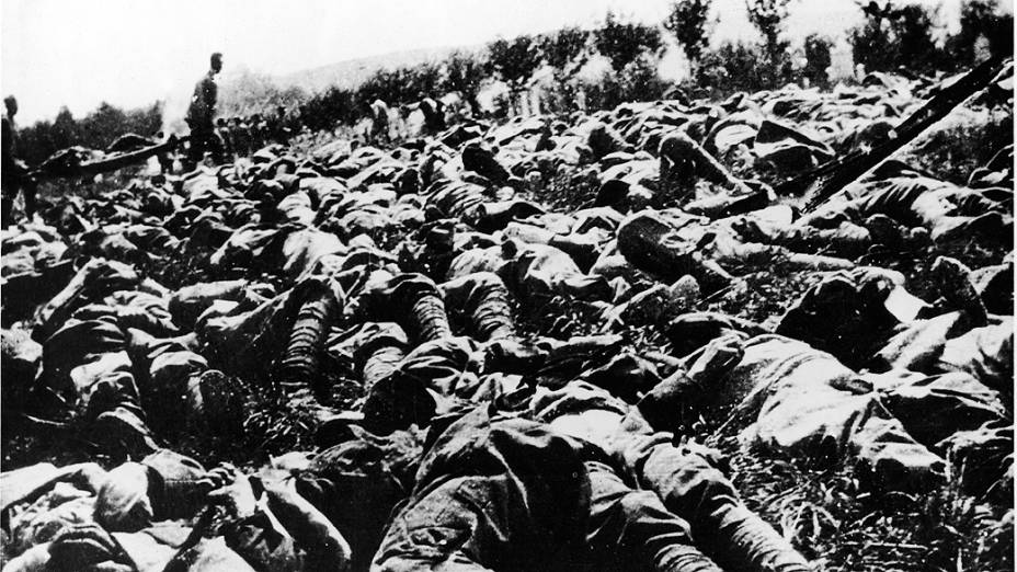 Vítimas de ataques com gás na I Guerra Mundial. Arma provocou cerca de 100 000 mortes no conflito
