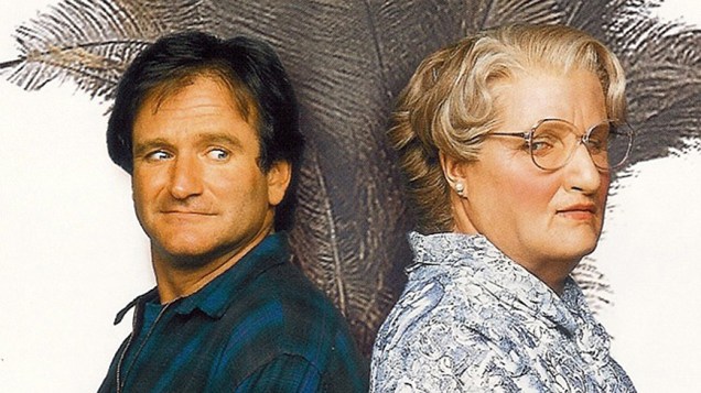 Robin Williams em imagem de divulgação do filme Uma Babá Quase Perfeita, de 1993