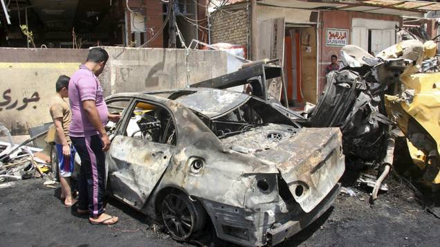 Local de uma explosão em um bairro predominantemente xiita na cidade de Sadr, ao norte de Bagdá - 01/08/2014