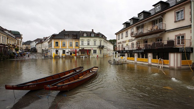 Chuvas torrenciais e enchentes atingiram Melk, na Áustria