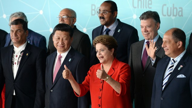 Juan Manuel Santos durante reunião da Celac, a Comunidade de Estados Latino-Americanos e Caribenhos, em Brasília