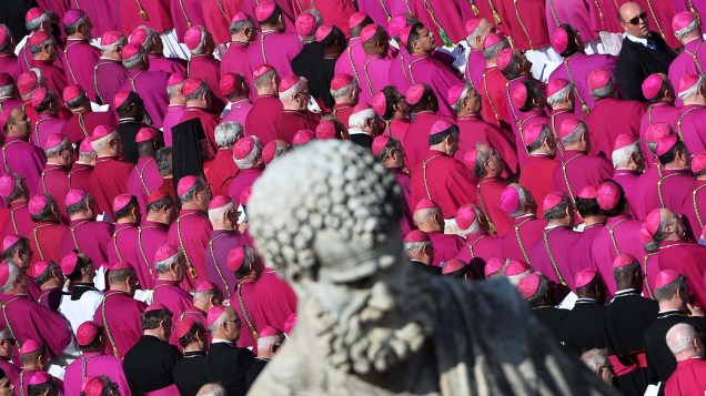 Prelados participam da missa de entronização do papa Francisco na Praça São Pedro, no Vaticano