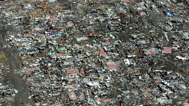  Imagem aérea da cidade de Tacloban, nas Filipinas