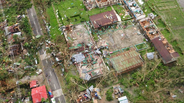 Região devastada pelo supertufão Haiyan nas Filipinas