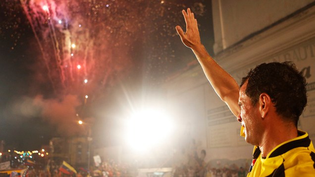Candidato a presidente Henrique Capriles, durante campanha no estado de Tachira, na Venezuela