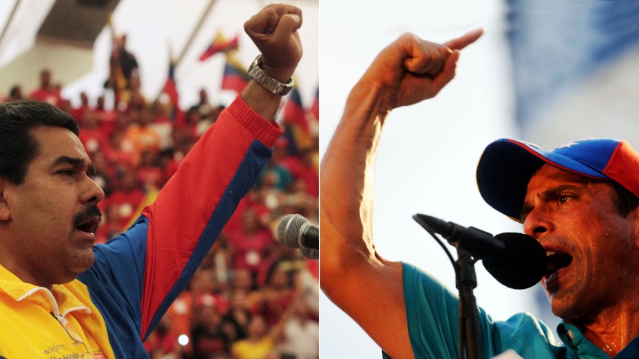 Candidatos à presidência da Venezuela, Nicolás Maduro e Henrique Capriles