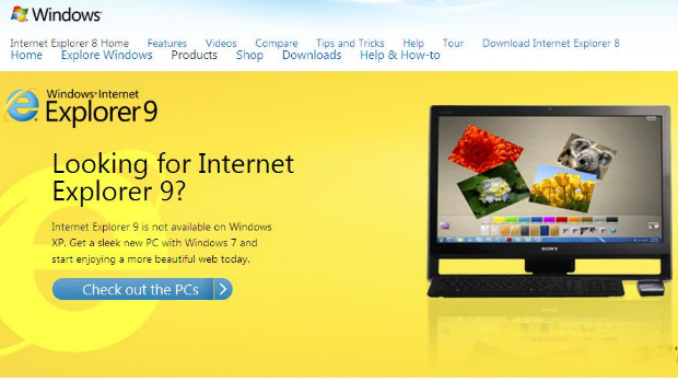 Navegador IE9 é compatível com os sistemas Windows 7 e Vista