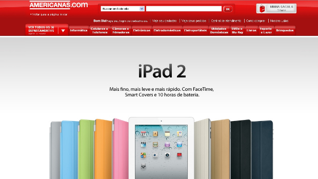 Americanas.com apresenta todos os modelos de iPads disponíveis em seu estoque