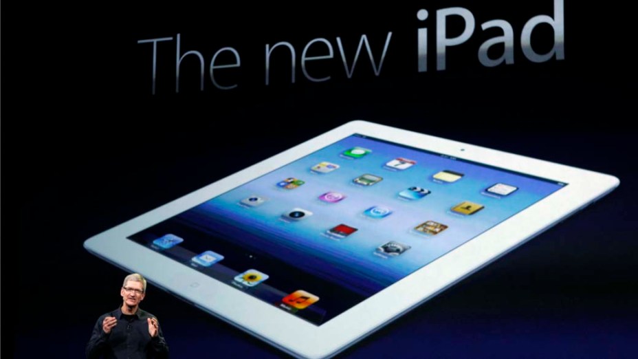 Tim Cook, CEO da Apple, apresenta o Novo iPad durante o evento em São Francisco, nos Estados Unidos, em 2012