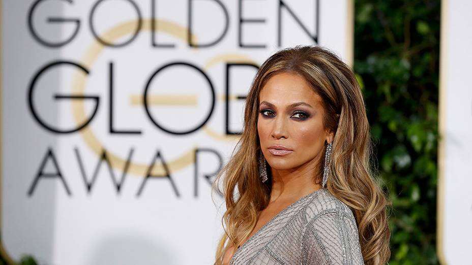 Jennifer Lopez durante 72ª edição do Globo de Ouro, prêmio da associação de correspondentes de Hollywood que elege os melhores do cinema e da TV, em Los Angeles, nos EUA