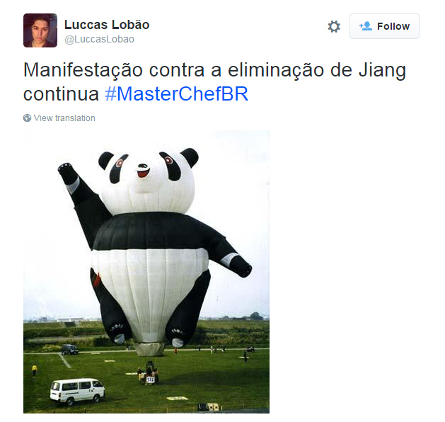 Pandaleco em protesto à eliminação de Jiang
