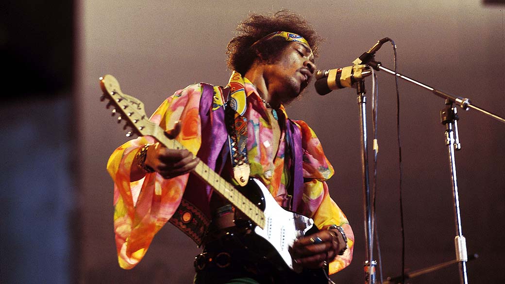 Jimi Hendrix durante show em 1969