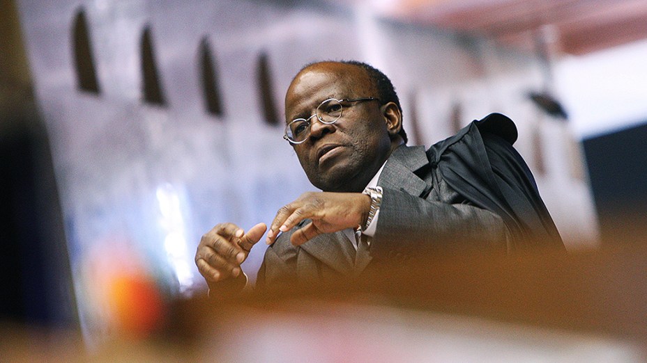 Ministro Joaquim Barbosa durante julgamento do mensalão, em 05/09/2012