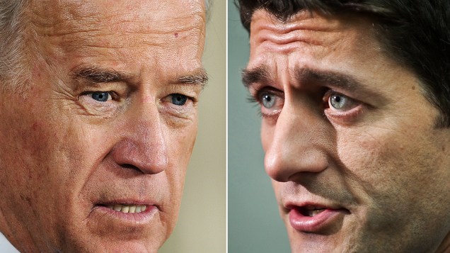 Joe Biden, vice de Barack Obama, e Paul Ryan, candidato a vice do republicano Mitt Romney para as eleições presidenciais de novembro, nos EUA
