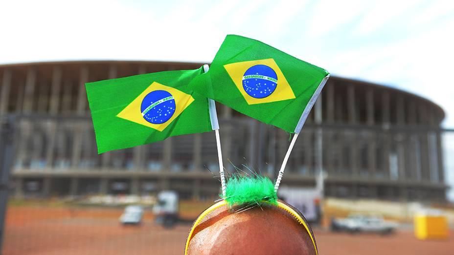 Movimentação da torcida antes do amistoso entre Brasil e Austrália, no Estádio Mané Garrincha, em Brasília