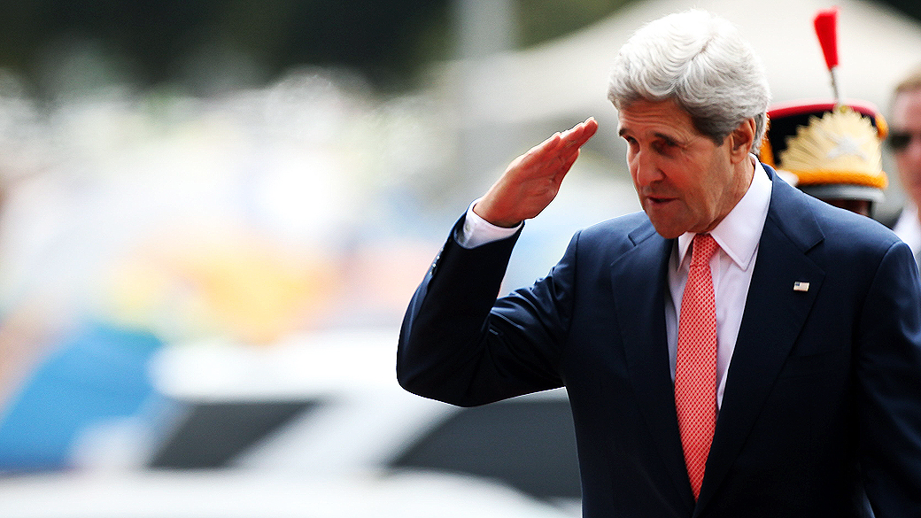 O secretário de estado americano, John Kerry, durante coletiva de imprensa em Londres