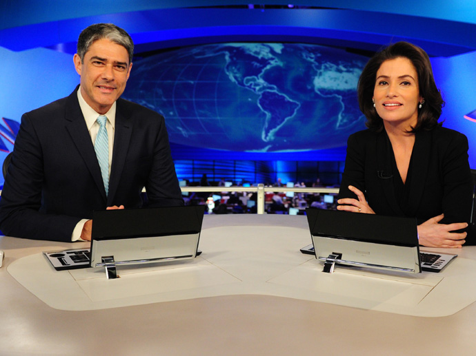 William Bonner e Renata Vasconcellos na bancada do 'Jornal Nacional'