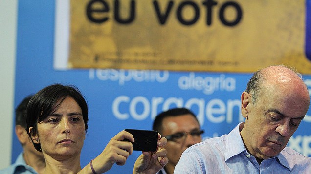 José Serra recebe o apoio de Soninha Francine, em 10/10/2012