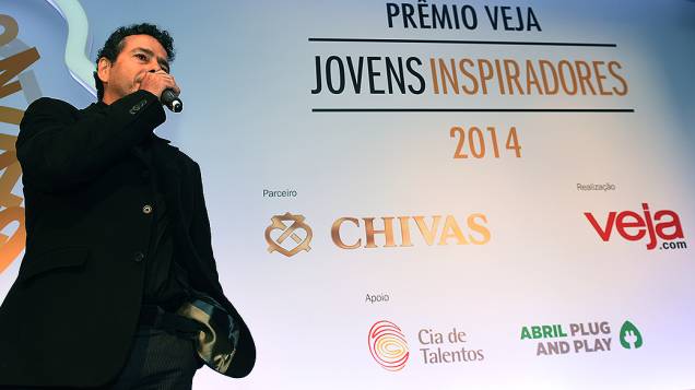 O ator Marcos Palmeira durante cerimônia do Prêmio Jovens Inspiradores 2014, em São Paulo