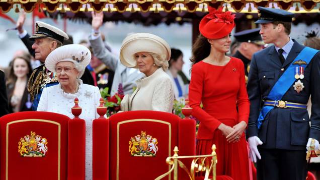 Rainha Elizabeth II com a Família Real, em Londres