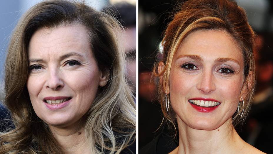 Montagem mostra a primeira-dama francesa Valerie Trierweiler e a atriz Julie Gayet