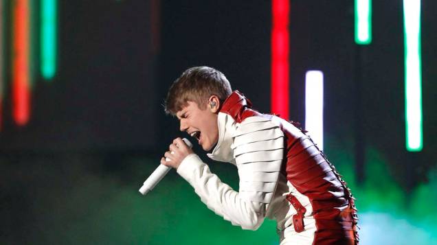 <p>Justin Bieber durante o American Music Awards 2011 em Los Angeles, Califórnia</p>