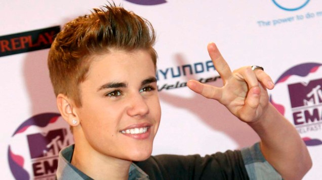 <p>Justin Bieber no MTV Europe Music Awards, na Grã-Bretanha</p>