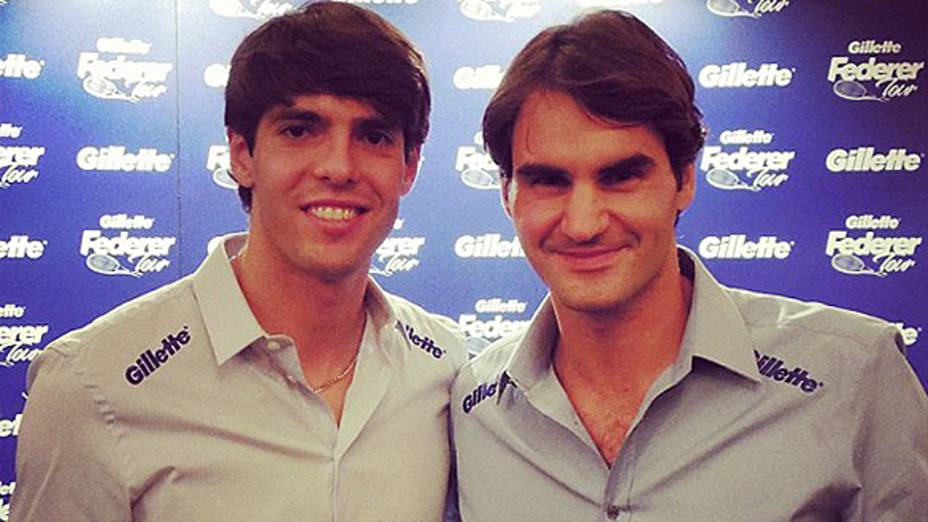 Kaká e Roger Federer se encontram em evento de patrocinador em Madri
