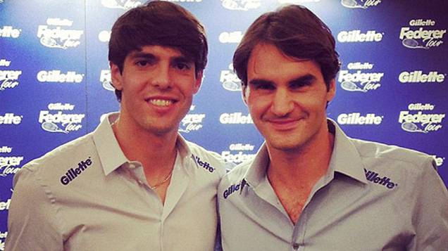 Kaká e Roger Federer se encontram em evento de patrocinador em Madri