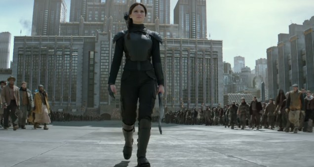 Katniss (Jennifer Lawrence) em Jogos Vorazes: A Esperança - O Final