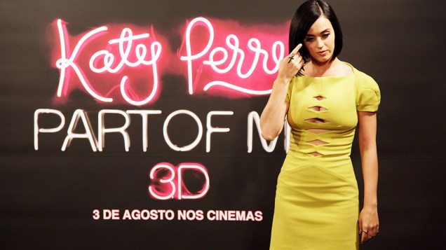 Cantora Katy Perry divulga no Rio de Janeiro, o filme <em>Katy Perry - Part of me</em>, que conta sua trajetória com imagens de bastidores e de arquivo pessoal