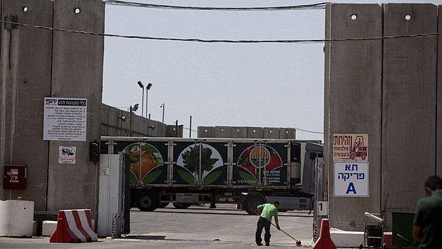 A passagem de Kerem Shalom, em Israel, na fronteira com a Faixa de Gaza