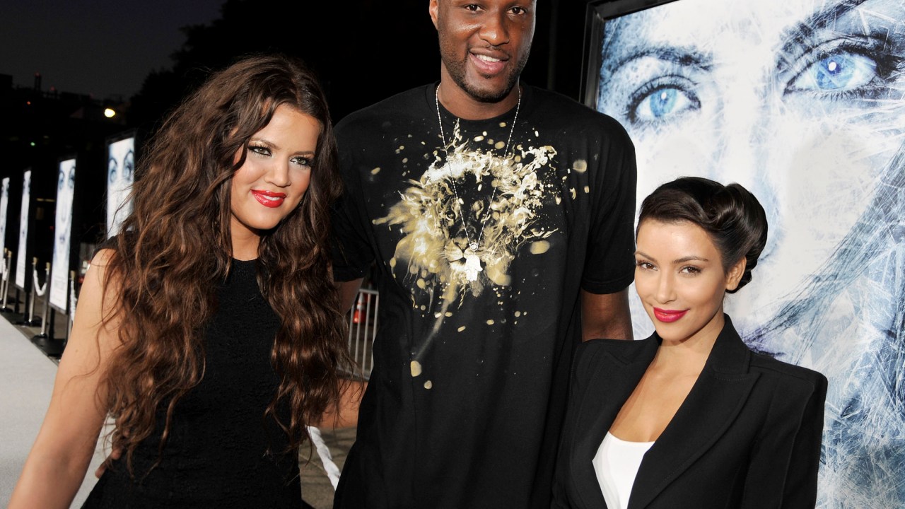 Khloé Kardashian, Lamar Odom e Kim em setembro de 2009