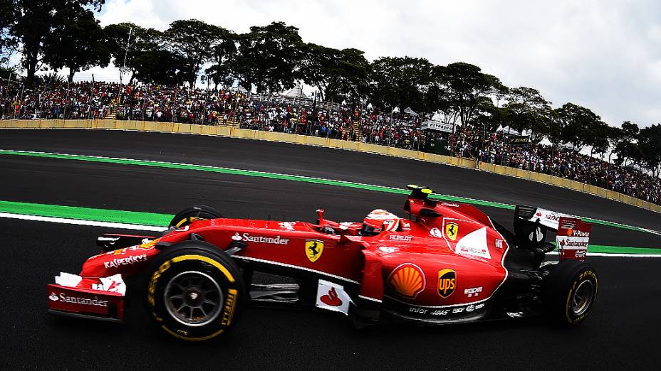 Kimi Raikkonen da Ferrari no GP Brasil de Fórmula 1